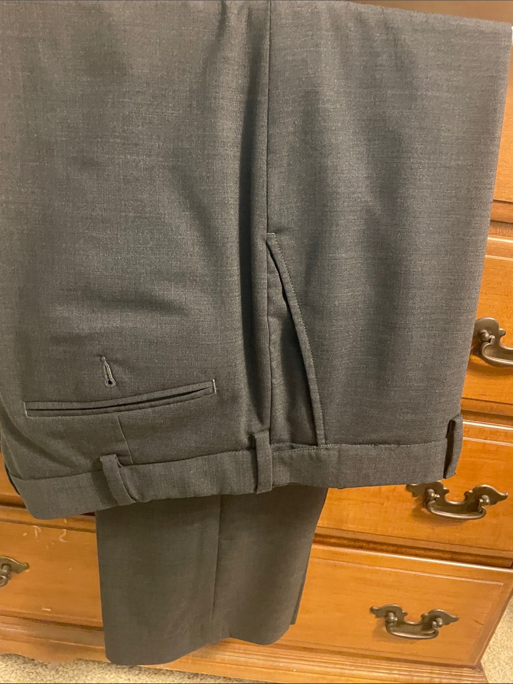 Lands' End Men's Dress Pants - Dark Charcoal Gray
